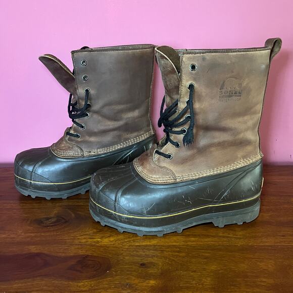 Sorel Chieftan Mens Lined Duck Boots Leather Waterproof LM1048-201 Size 8 main image 11